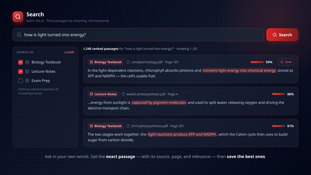 Semantic Search Across Your Whole Knowledge Base